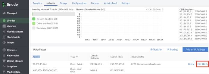 Select ‘Edit RDNS’ option from the IP address menu. Select ‘Edit RDNS’ option from the IP address menu.
