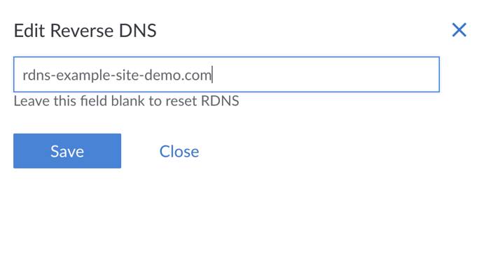 Adding the domain name for reverse DNS Adding the domain name for reverse DNS